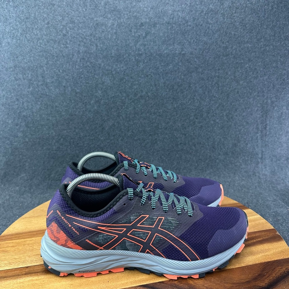 ASICS GelExcite Trail Womens Running Shoes Size 10 Deep Purple Orange 1012B051